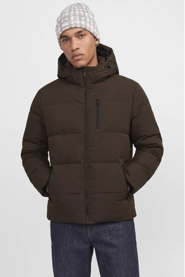 JACK & JONES ESSENTIALS pufferjas donkerbruin - Foto 3