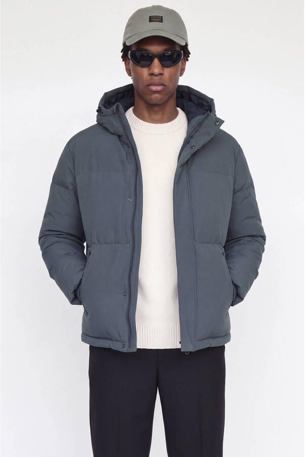 JACK & JONES ESSENTIALS pufferjas grijsblauw