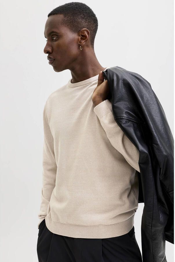 JACK & JONES ESSENTIALS pullover fijn gebreid beige - Foto 2