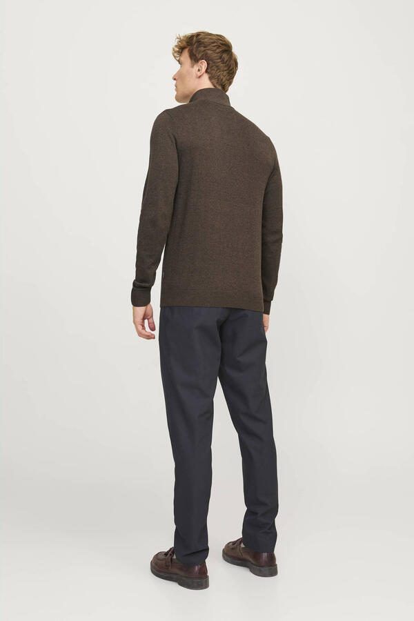 JACK & JONES ESSENTIALS pullover fijn gebreid donkerbruin - Foto 3