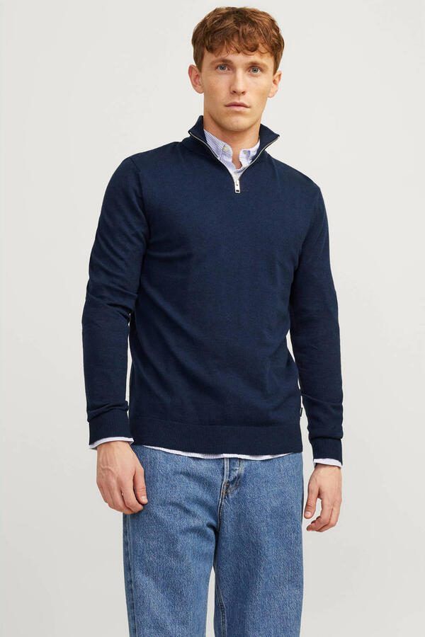 Jack & Jones Gebreide trui EMIL KNIT HALF ZIP met korte ritssluiting in troyer-look - Foto 2