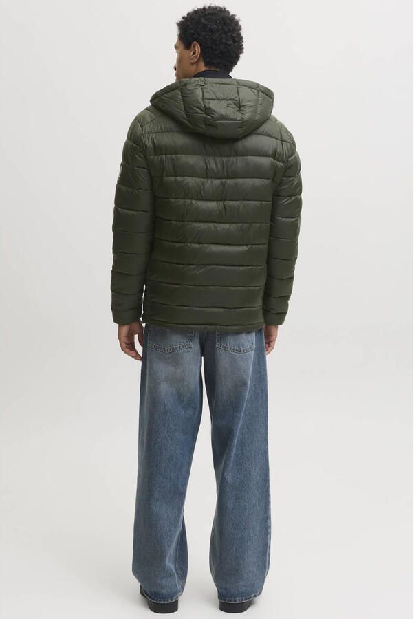 JACK & JONES ESSENTIALS quilted gewatteerde jas donkergroen - Foto 3