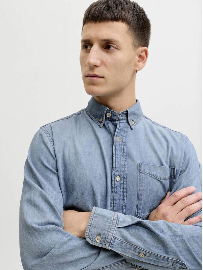 JACK & JONES ESSENTIALS regular casual overhemd lichtblauw - Foto 2