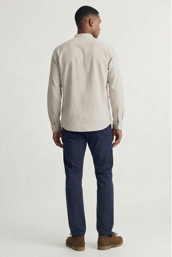 JACK & JONES ESSENTIALS regular casual overhemd met linnen beige - Foto 2