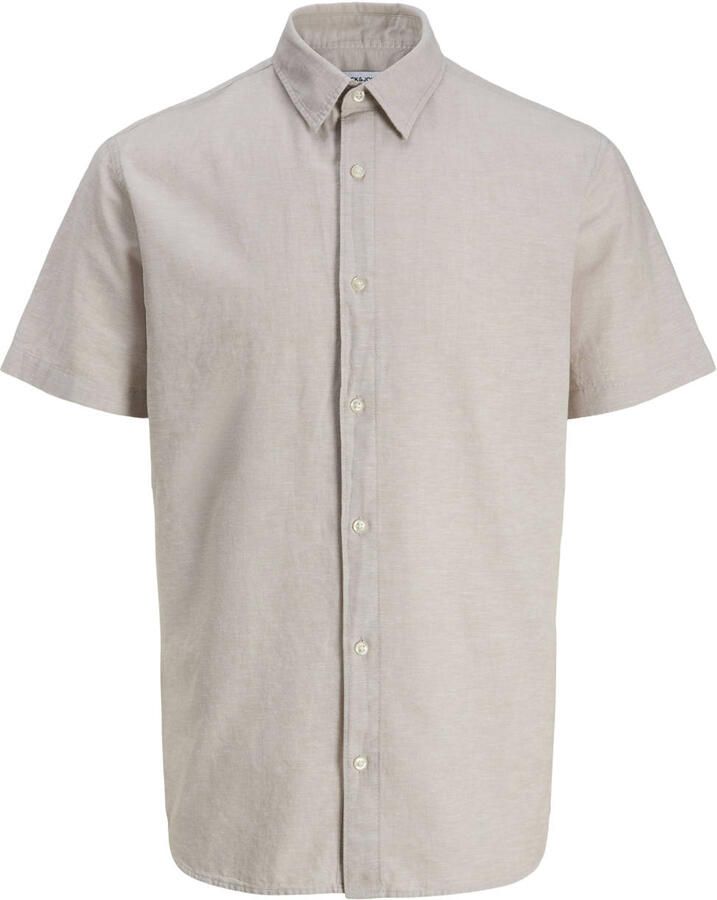 Jack & jones regular fit vrijetijdsoverhemd van mix van katoen en linnen