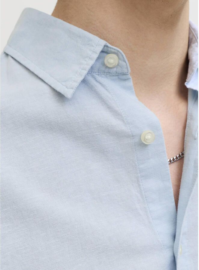 Jack & jones regular fit vrijetijdsoverhemd van mix van katoen en linnen - Foto 2