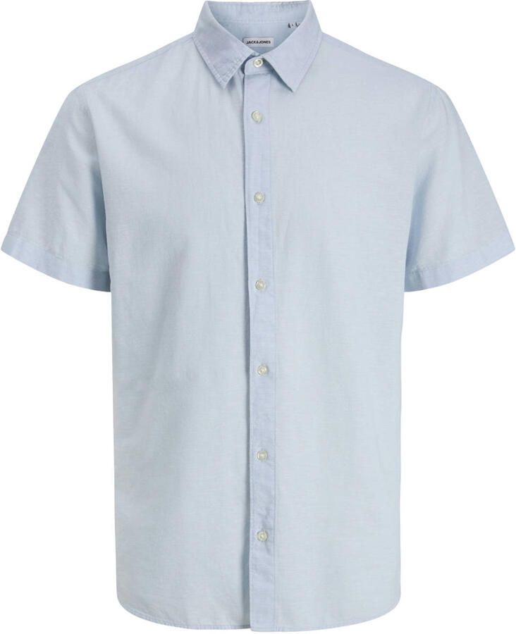 Jack & jones regular fit vrijetijdsoverhemd van mix van katoen en linnen - Foto 2
