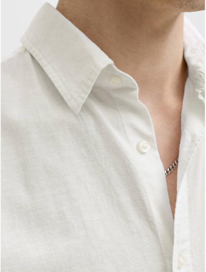 Jack & jones regular fit vrijetijdsoverhemd van mix van katoen en linnen - Foto 2