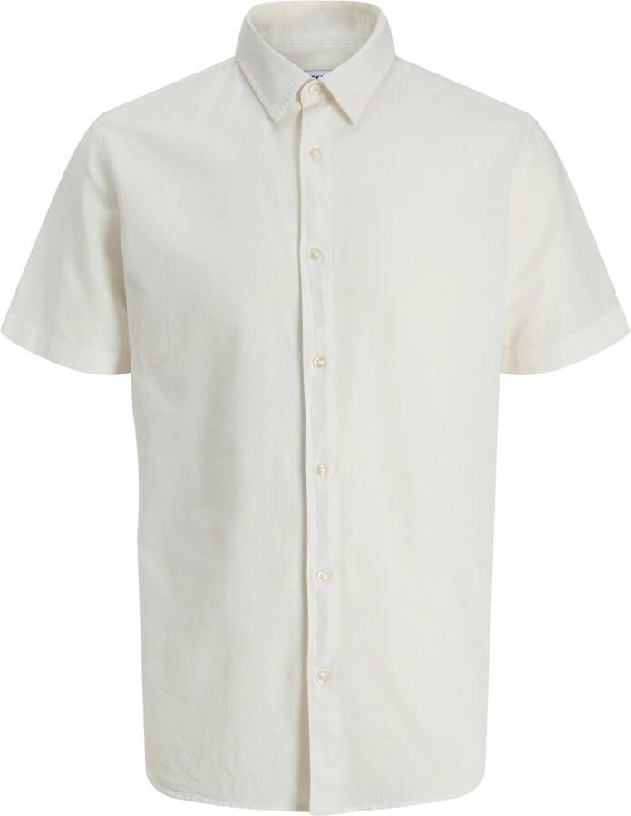 Jack & jones regular fit vrijetijdsoverhemd van mix van katoen en linnen