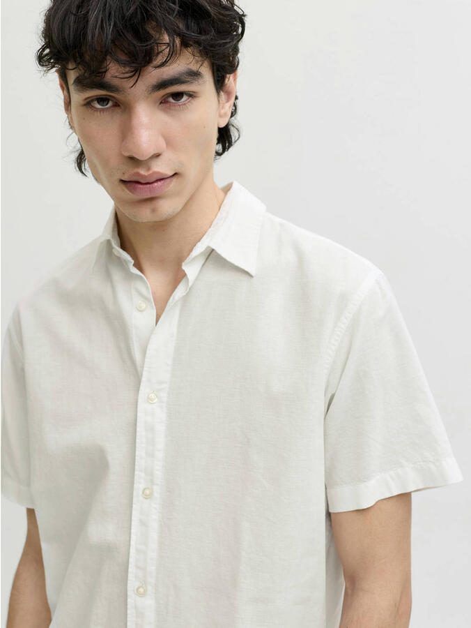 Jack & jones regular fit vrijetijdsoverhemd van mix van katoen en linnen - Foto 2