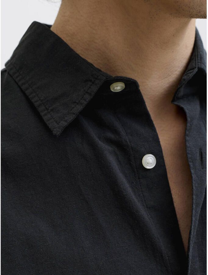 Jack & jones regular fit vrijetijdsoverhemd van mix van katoen en linnen - Foto 2