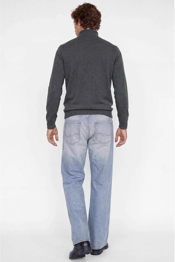 JACK & JONES ESSENTIALS regular fit gebreide coltrui zwart donkergrijs (set van 2) - Foto 2