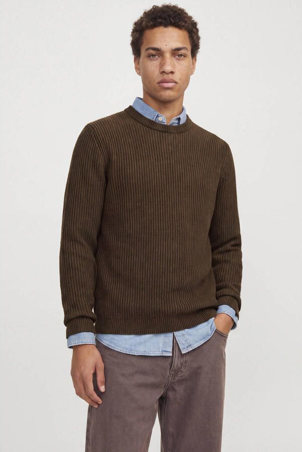 Jack & jones Slim Fit gebreide pullover van katoenmix model 'DOVER'