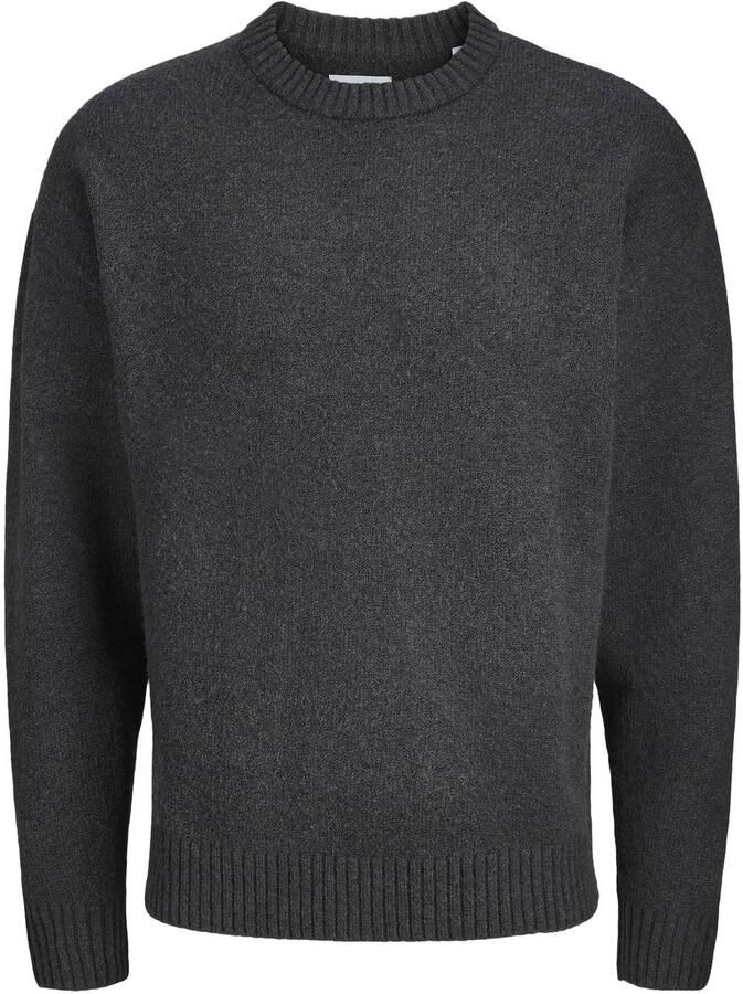 JACK & JONES ESSENTIALS regular fit gebreide trui met wol antraciet