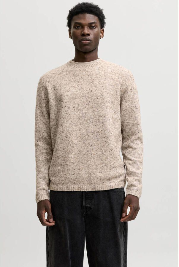 JACK & JONES ESSENTIALS regular fit gebreide trui met wol atmosphere