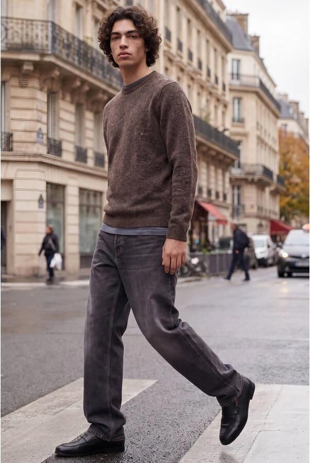 JACK & JONES ESSENTIALS regular fit gebreide trui met wol cocoa - Foto 2