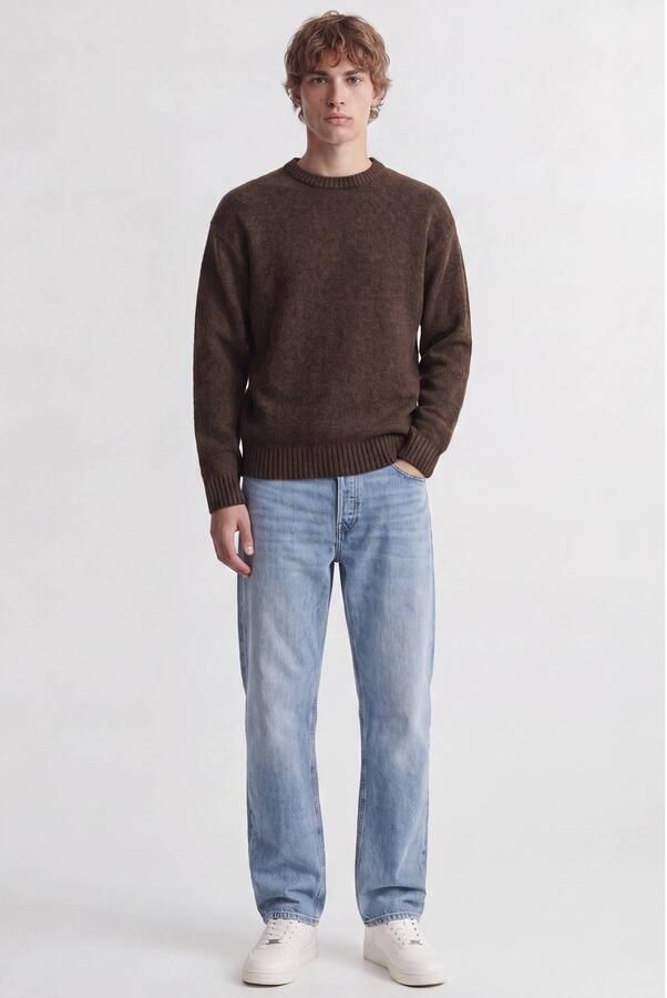 JACK & JONES ESSENTIALS regular fit gebreide trui met wol donkerbruin - Foto 2