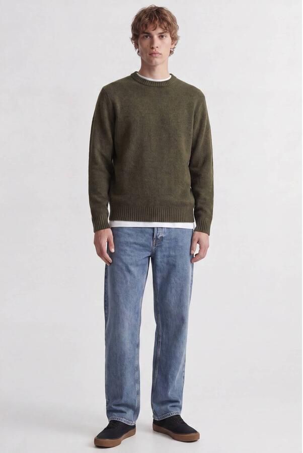 JACK & JONES ESSENTIALS regular fit gebreide trui met wol donkergroen - Foto 2