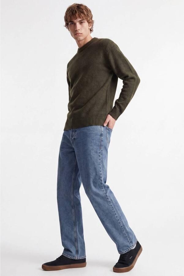 JACK & JONES ESSENTIALS regular fit gebreide trui met wol donkergroen - Foto 3