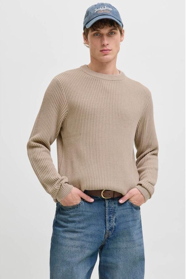 Jack & jones Gebreide pullover met ribboorden model 'DOVER'
