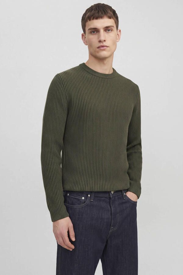 Jack & jones Slim Fit gebreide pullover van katoenmix model 'DOVER'