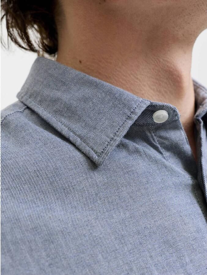 JACK & JONES ESSENTIALS regular fit gemêleerd overhemd blauw - Foto 3