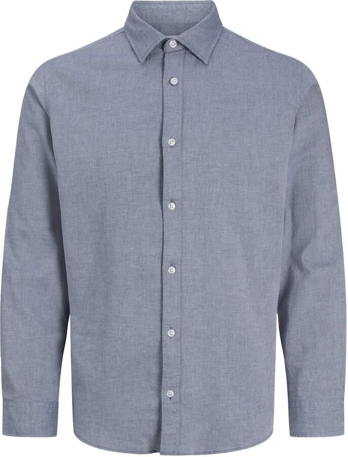 JACK & JONES ESSENTIALS regular fit gemêleerd overhemd blauw - Foto 2