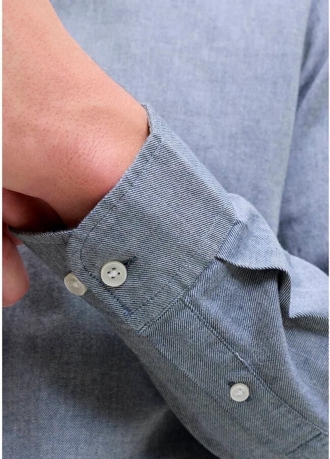 JACK & JONES ESSENTIALS regular fit gemêleerd overhemd denim - Foto 3