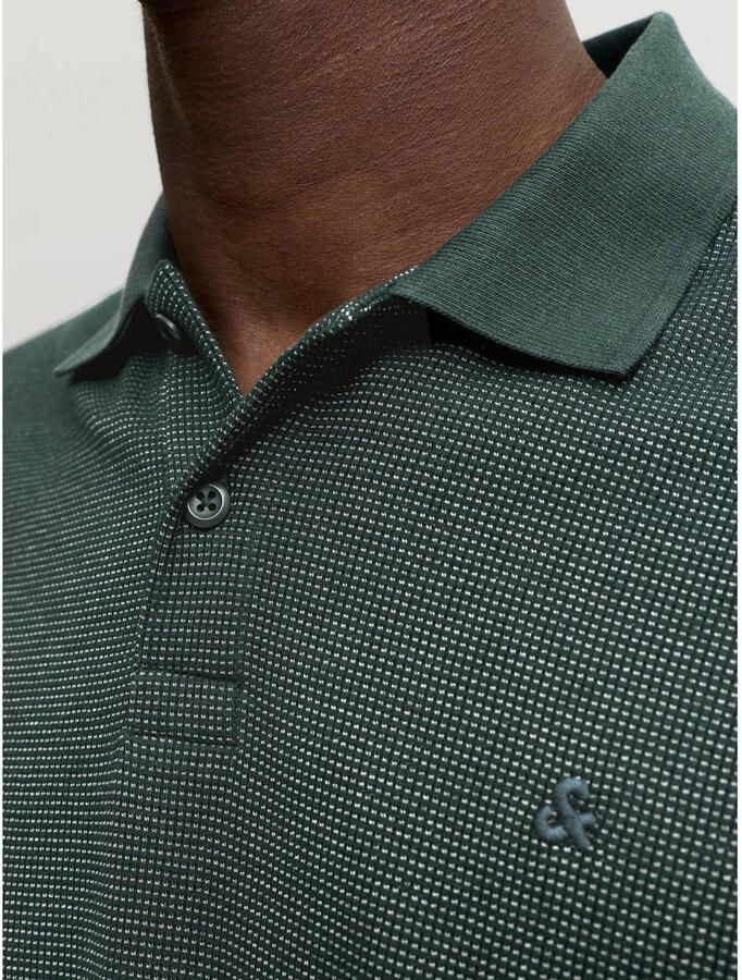 JACK & JONES ESSENTIALS regular fit gemêleerde polo donkergroen - Foto 2