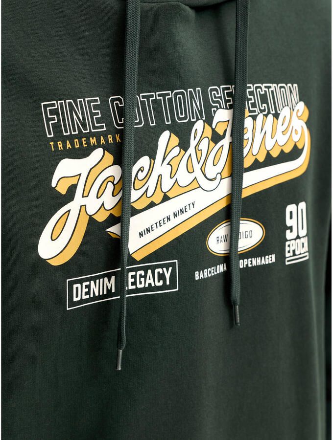 JACK & JONES ESSENTIALS regular fit hoodie met print groen - Foto 2