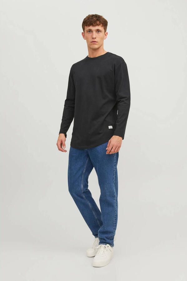 JACK & JONES ESSENTIALS regular fit longsleeve JJENOA van katoen zwart - Foto 2