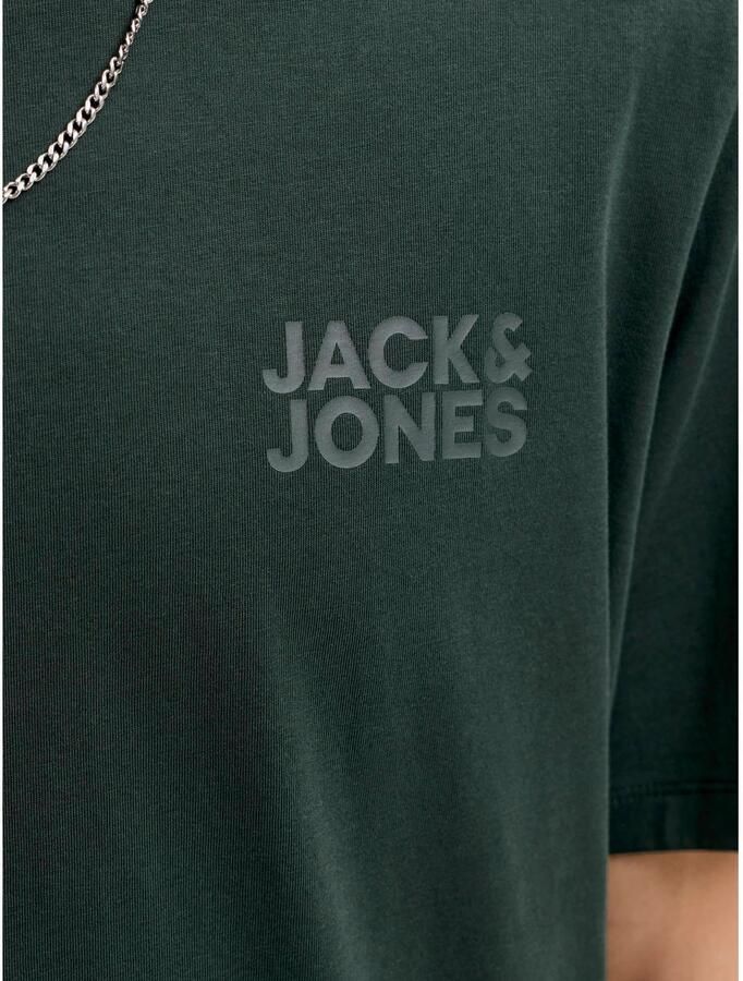 JACK & JONES ESSENTIALS regular fit T-shirt met logo donkergroen - Foto 2