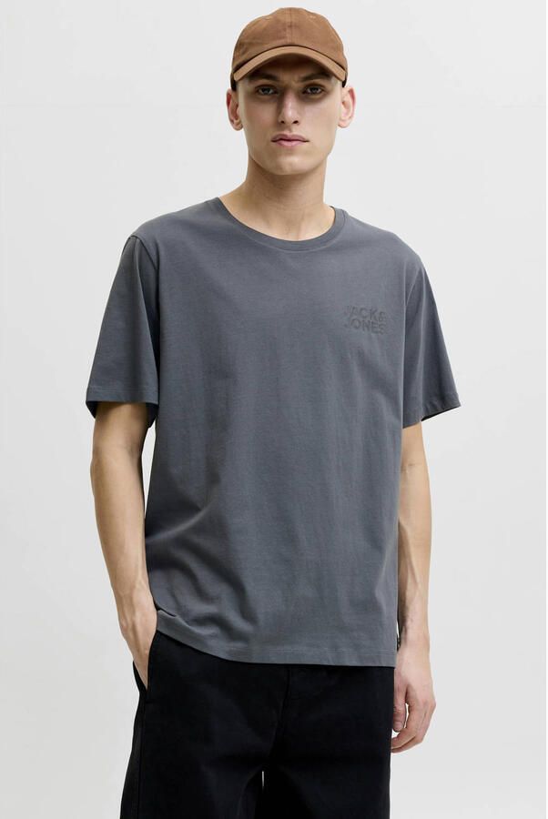 JACK & JONES ESSENTIALS regular fit T-shirt met logo turbulence