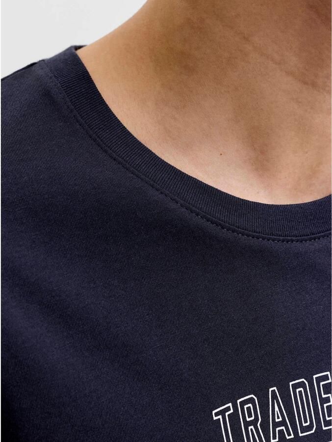 JACK & JONES ESSENTIALS regular fit T-shirt met print donkerblauw - Foto 3