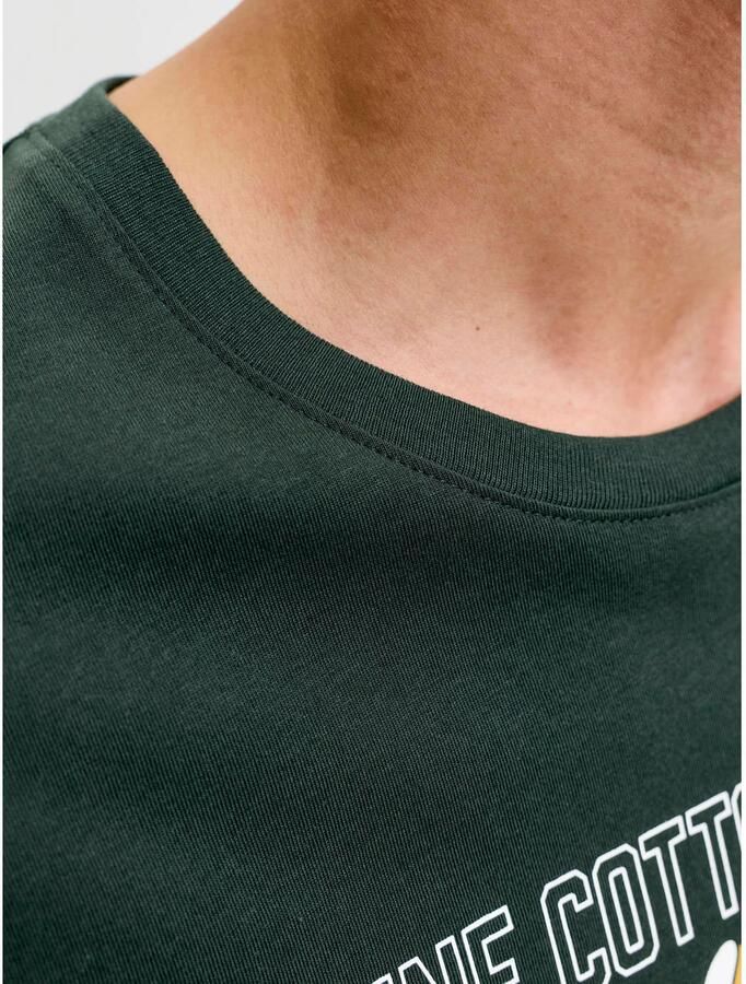 JACK & JONES ESSENTIALS regular fit T-shirt met print donkergroen - Foto 3