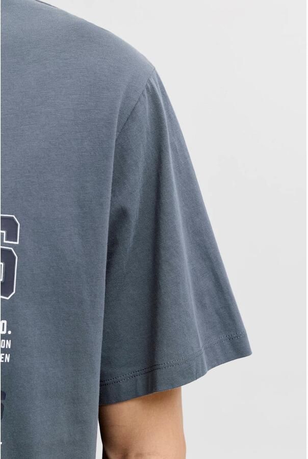 JACK & JONES ESSENTIALS regular fit T-shirt met print grijsblauw - Foto 3