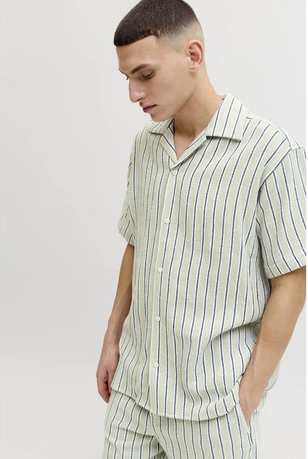 JACK & JONES ESSENTIALS regular gestreepte casual overhemd lichtgroen - Foto 2