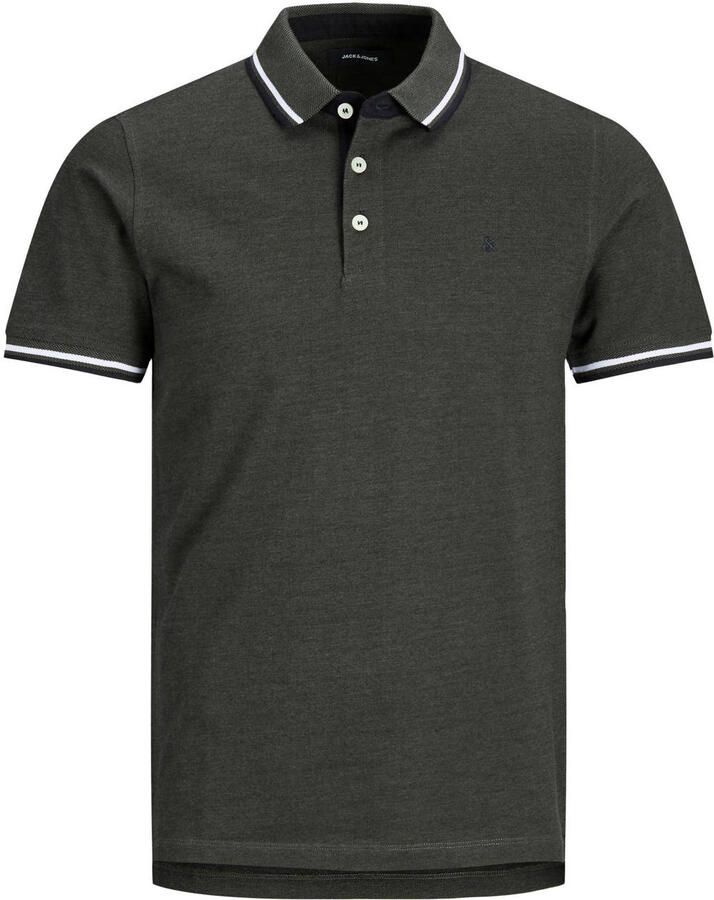 Jack & Jones Poloshirt JJEPAULOS in duopack met logoborduring en comfort effen met kleuraccent modieus smal katoen polokraag (2-delig Set van 2)