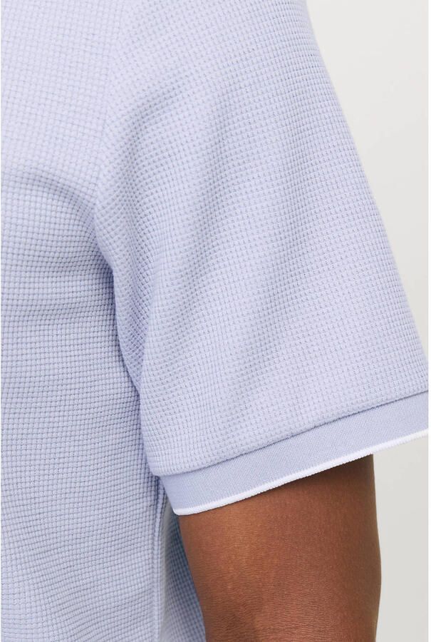 JACK & JONES ESSENTIALS regular polo met textuur lavendel