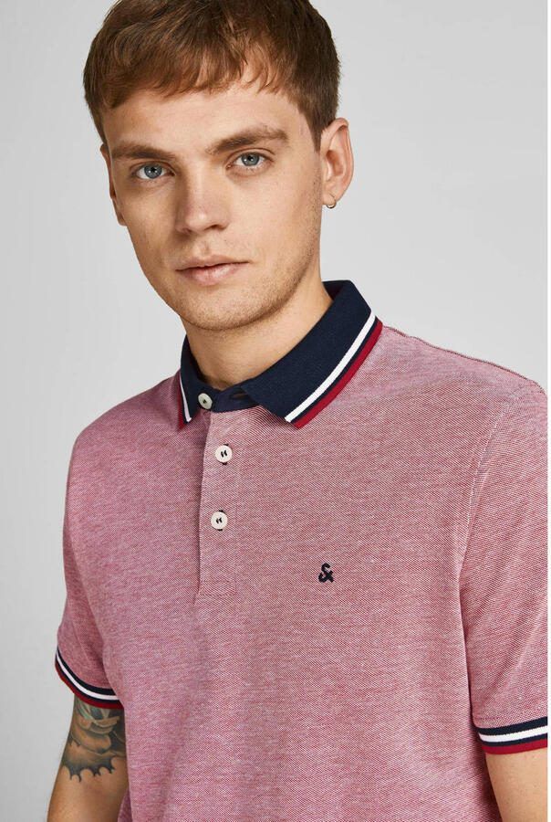 Jack & Jones Poloshirt JJEPAULOS in duopack met logoborduring en comfort effen met kleuraccent modieus smal katoen polokraag (2-delig Set van 2)