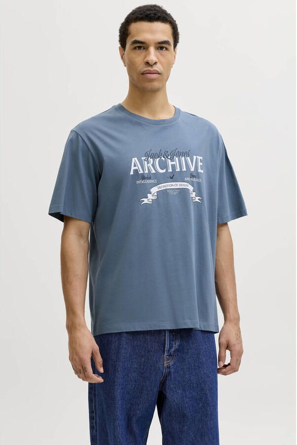 JACK & JONES ESSENTIALS regular T-shirt blauw