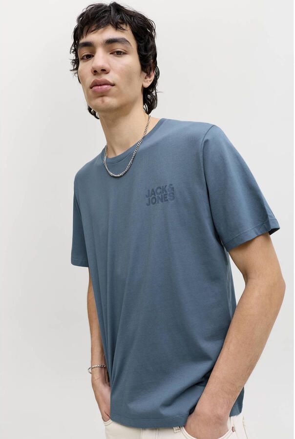 JACK & JONES ESSENTIALS regular T-shirt blauw