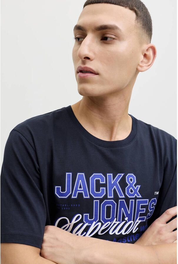 JACK & JONES ESSENTIALS regular T-shirt donkerblauw - Foto 2