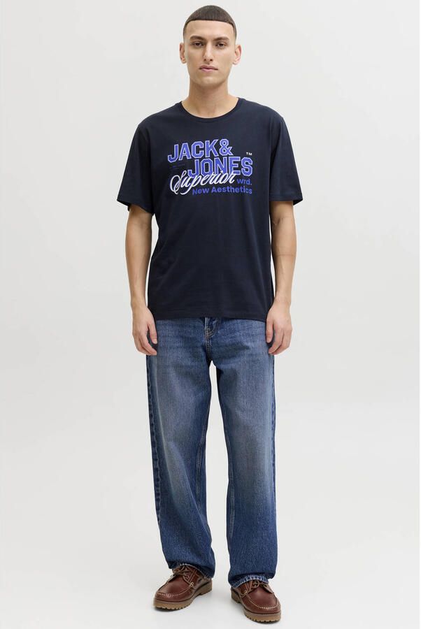 JACK & JONES ESSENTIALS regular T-shirt donkerblauw - Foto 3