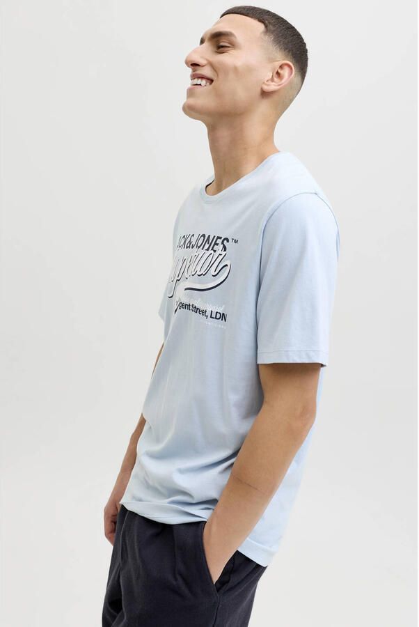 JACK & JONES ESSENTIALS regular T-shirt lichtblauw - Foto 3