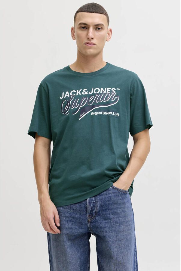 JACK & JONES ESSENTIALS regular T-shirt petrol