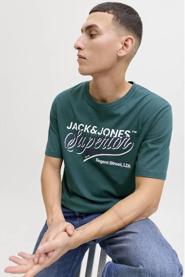 JACK & JONES ESSENTIALS regular T-shirt petrol - Foto 2