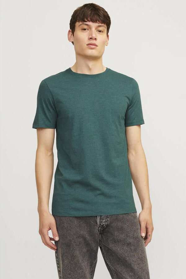 Jack & Jones Shirt met ronde hals JJEORGANIC MELANGE TEE SS O-NECK NOOS