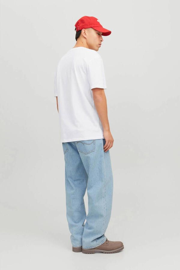 Jack & Jones Shirt met ronde hals JJESTAR met pigmentprint en katoengevoel