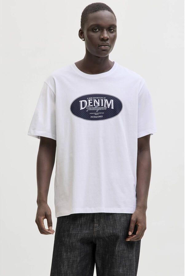 JACK & JONES ESSENTIALS regular T-shirt wit